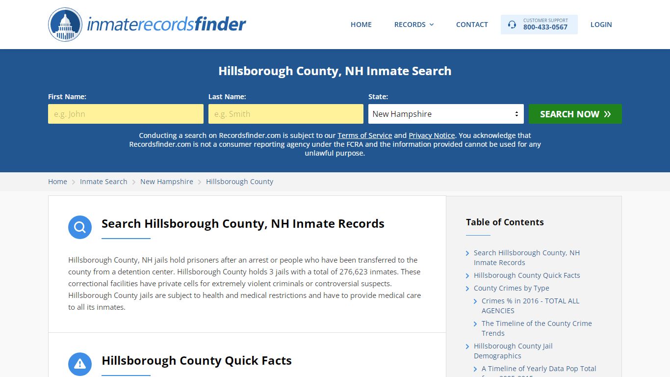 Hillsborough County, NH Inmate Lookup & Jail Records Online